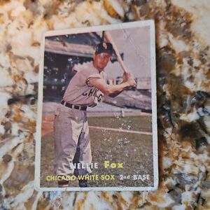 1957 Topps Hall of Famer Nellie Fox. Cardly AI rating of 3.